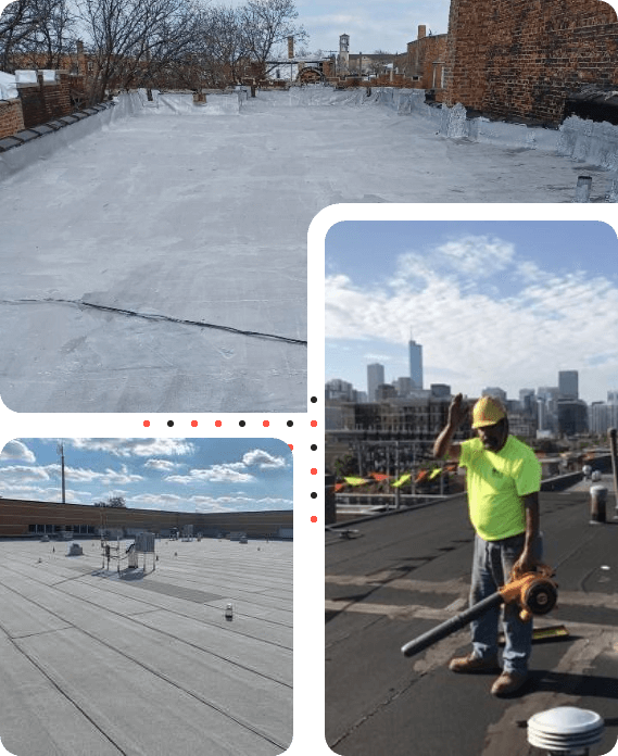 commercial roof collage